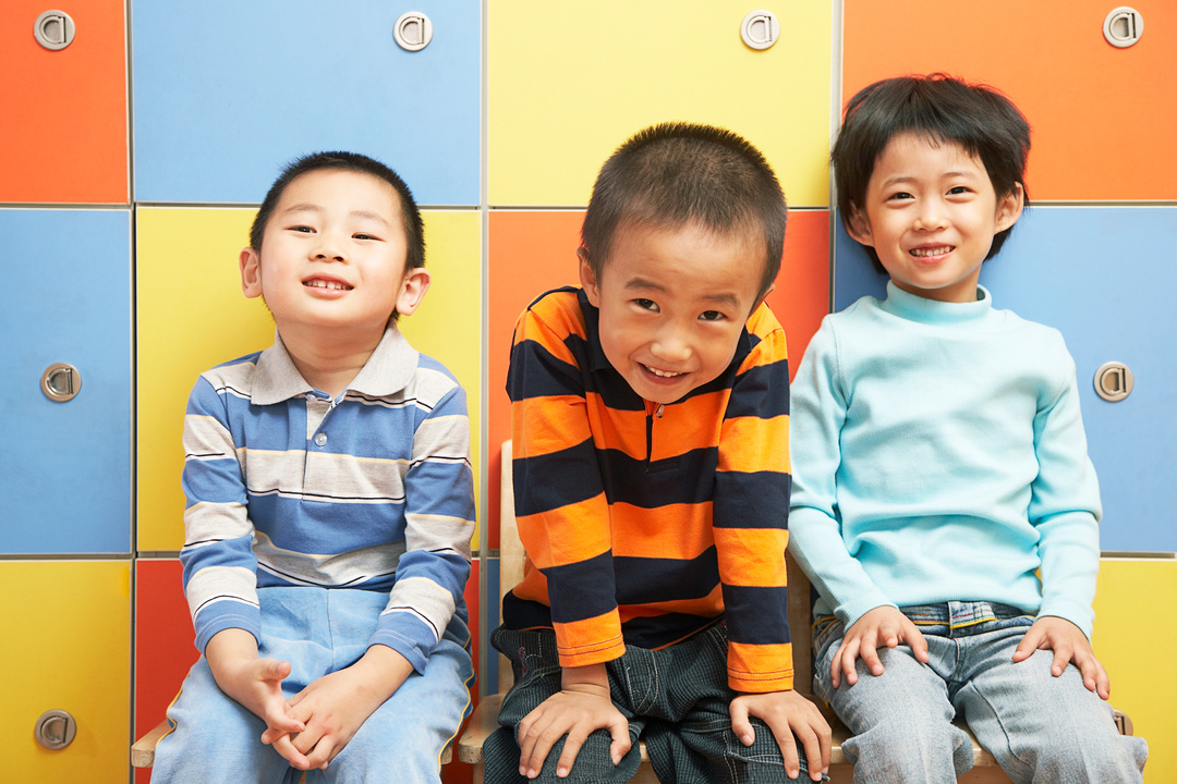Chinese kindergarten students at school